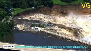 The Rapidan Dam in southern Minnesota is partially collapsed US dam failure dam disaster [upl. by Haag]