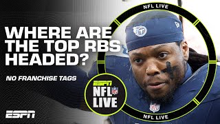 Where will the NFLs TOP RUNNING BACK FREE AGENTS end up this offseason 👀  NFL Live [upl. by Pish156]