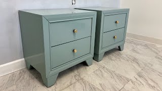 Furniture Flipping  Box Store Nightstands to Gloss Oval Room Blue [upl. by Dde]