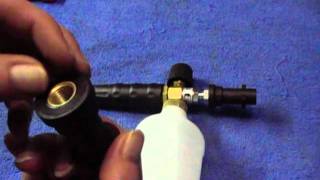 KARCHER SNOW FOAM LANCE BOTTLE BAYONET WATER LEAKS OR CHANGE ORING FAULTS HOW TO PRESSUREWASHERBITS [upl. by Pompea289]