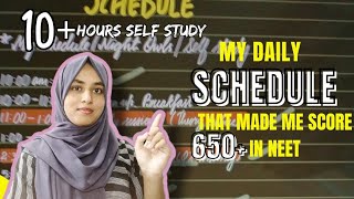 My Daily SCHEDULE to score 650 in NEET 🤓 REALISTIC and EASILY study 10 hours🤯 [upl. by Ailenroc]