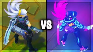 Neon KDA Akali vs Silverfang Akali Skins Comparison League of Legends [upl. by Survance]