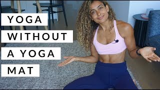 ENERGISING YOGA SEQUENCE WITHOUT A YOGA MAT  Real Time  Shona Vertue [upl. by Nameerf]