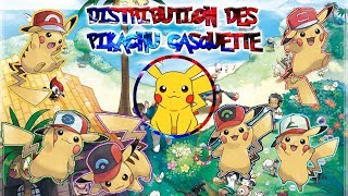 DISTRIBUTION DE TOUTS LES PIKACHU CASQUETTE ULTRA SOLEIL ULTRA LUNE SOLEIL ET LUNE [upl. by Drarrej]