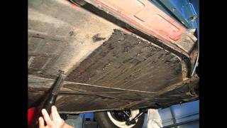 Undercoating Removal  Needle Scaler  VW Volkswagen 1966 66 Beetle Bug [upl. by Aynnek]