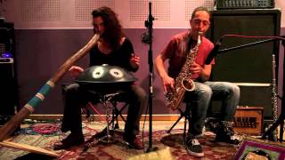 Cool Didgeridoo Saxophone and Hang Drum Performance by Kombu Project Flying Carpets [upl. by Hinson]