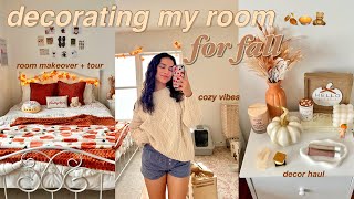 FALL ROOM MAKEOVER 2024 🍂 cozy fall decor shop with me huge haul and room tour [upl. by Ally]