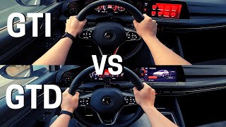 SPEED COMPARISON VW Golf GTD vs GTI Clubsport [upl. by Eilah190]