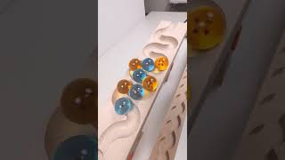 marble Run Race ASMR 112 Wooden Wave Course Colorful Marbles marblerun marblerunrace asmr [upl. by Oria235]