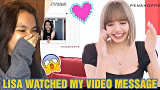 BLACKPINKS LISA WATCHED MY VIDEO MESSAGE [upl. by Annaegroeg761]