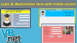 VBNET  Login Form  User Registration with Profile Picture [upl. by Jermyn]