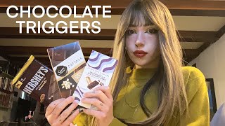 Chocolate Mukbang ASMR  Tapping Scratching Whispering [upl. by Atneciv386]