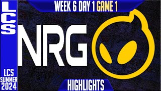 NRG vs DIG Highlights Game 1  LCS W6D1 Summer 2024  NRG Esports vs Dignitas Week 6 Day 1 [upl. by Suchta163]