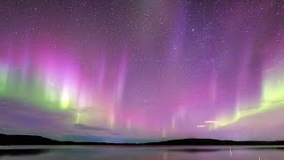 10 Hours ASMR Spectacular Aurora Borealis Shining  Northern Lights in Night Sky with Wind Sounds [upl. by Pooley407]