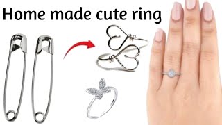 Home made safety pin ring  How to make easy ring  Diy safety pin ring Diy ring [upl. by Nnairahs]