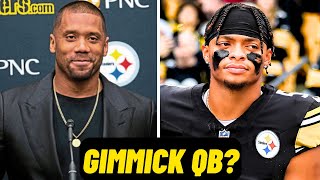 Russell Wilson CALLS for Justin Fields as a GIMMICK QB 😱 Pittsburgh Steelers News [upl. by Annaiek276]