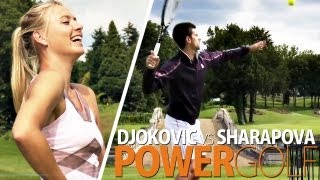 TennisVideo Djokovic vs Sharapova Challenge 1 Power Golf [upl. by Eednas237]