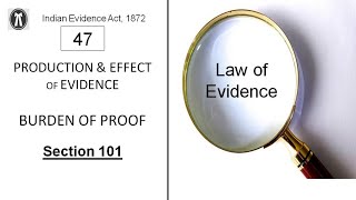 Law of Evidence  Lecture  47 Production and effect of Evidence Burden of Proof  Bilingual [upl. by Spoor]