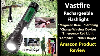 Vastfire 20000 Lumen High Power Flashlight Magnetic Base Charge Cell Phone Rechargeable EDC Light [upl. by Sunev]