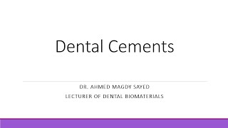 Dental Cements Dental Biomaterials [upl. by Niffirg]