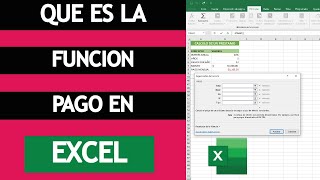 Función pago en Excel  Calculo de un pago de un préstamo en base a capital e intereses [upl. by Akinnor]