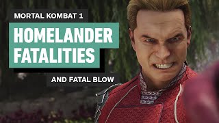 Mortal Kombat 1  Homelander Fatalities and Fatal Blow 4K [upl. by Gleich]