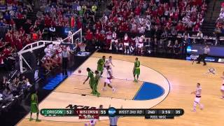 Oregon vs Wisconsin Sam Dekker 3pt [upl. by Uhn]