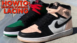 HOW TO TIE SHOELACES LIKE UNION x JORDAN 1s [upl. by Yejus748]