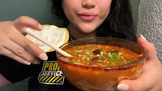 ASMR español comiendo POZOLE 🍲 comida tradicional mexicana 🇲🇽 MUKBANG [upl. by Otero]