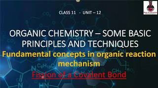 Organic Chemistry Class 11 Some Basic Principles and Techniques  Fission of a covalent bond Part 1 [upl. by Lenno]