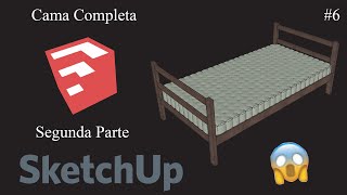 Como hacer una CAMA en sketchup segunda parte  20202021  Mobiliario para sketchup [upl. by Ynohta]