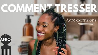 Comment faire des tresses avec des mèches  Coiffure protectrice pour cheveux afros [upl. by Fadden]