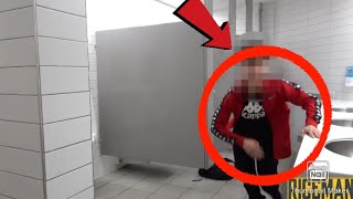 Footsie In The Bathroom Prank [upl. by Joab]