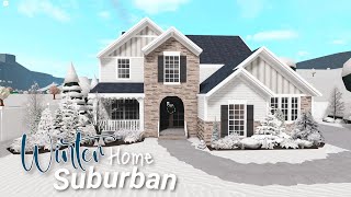 Bloxburg  Detailed Winter Suburban Home  249k Exterior House Build 🌨️ [upl. by Kora184]