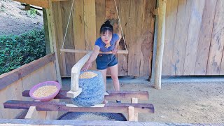 Build wooden walls and install stone mill episode 2  phungthithu [upl. by Weisler]