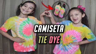 COMO FAZER A CAMISETA TIE DYE How To Make Rainbow Spiral Tie Dye Tshirt [upl. by Melburn]