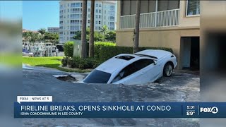 FireWater line causes sinkhole [upl. by Yniatirb136]