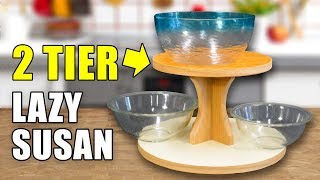 How to Make a Lazy Susan Turning Table  2 TIERS [upl. by Htebirol]