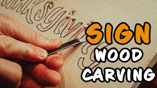 The Basics of Wood Carving Signs  Thanksgiving Sign Carving [upl. by Thedrick501]