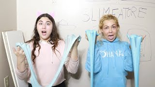 BF MADE US DO THIS SLIME CHALLENGE AT A FAKE SlimeatorE no bowl no spoon challenge [upl. by Tymothy869]