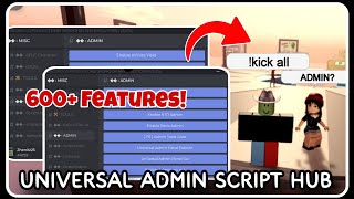 NEW  Universal Admin Script Hub  ROBLOX SCRIPTS  Over 600 Features in ONE Script [upl. by Noevart]