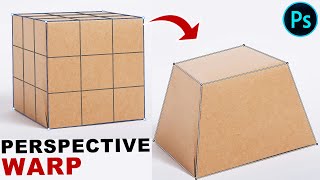 How to use PERSPECTIVE WARP to Change Shape of Box in Photoshop [upl. by Draude]