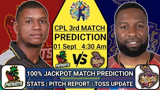 CPL 2024 3rd Match Prediction  St Kitts vs Trinbago Knight Riders 2nd Match Prediction [upl. by Ailet]