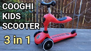 COOGHI Toddler Scooter 3in1 Kids Scooter with Flashing Wheels [upl. by Neroc]