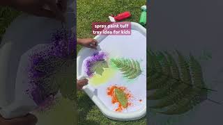 Spray paint art tuff tray ideas for early years kids  EYR tufftray shorts science [upl. by Llatsyrc]