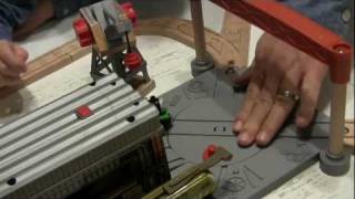 Percy At The Dieselworks Wooden Train Set  Video Review  The Toy Spy [upl. by Htehpaj928]