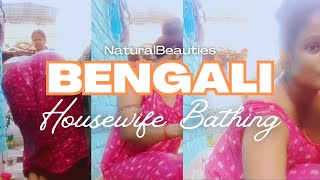 Bengali Housewife  Bthing Outdoor And Washing Clothes Outside  Bengali Aunty Vlogs vlog [upl. by Belita]