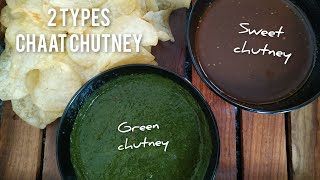 Chaat Chutney How to make 2 types of chaat chutney recipesGreen chutney Sweet Chutney [upl. by Zedecrem847]