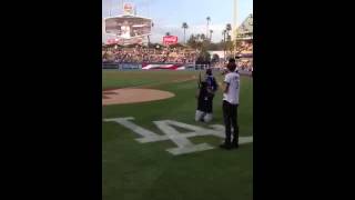 Zendaya Singing The National Anthem at the 2013 Dodgers Game [upl. by Rufina]