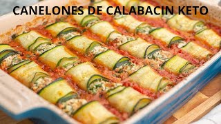 Canelones de Calabacin Keto Relleno de Ricotta y Espinaca Gratinados Recetas 👩‍🍳Ccetogenicas Faciles [upl. by Ehcsrop542]